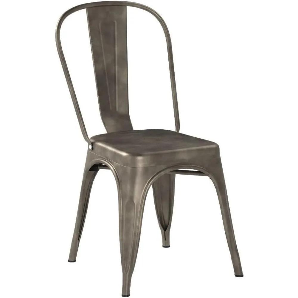 Chaise de salle à manger en métal, utilisation intérieure et extérieure, empilable, classique, Tratt