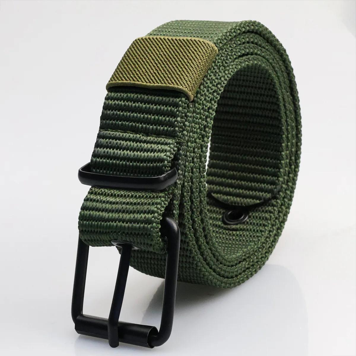 Nouvelles ceintures en toile à boucle ardillon poreuse pour hommes, ceinture polyvalente à la mode p