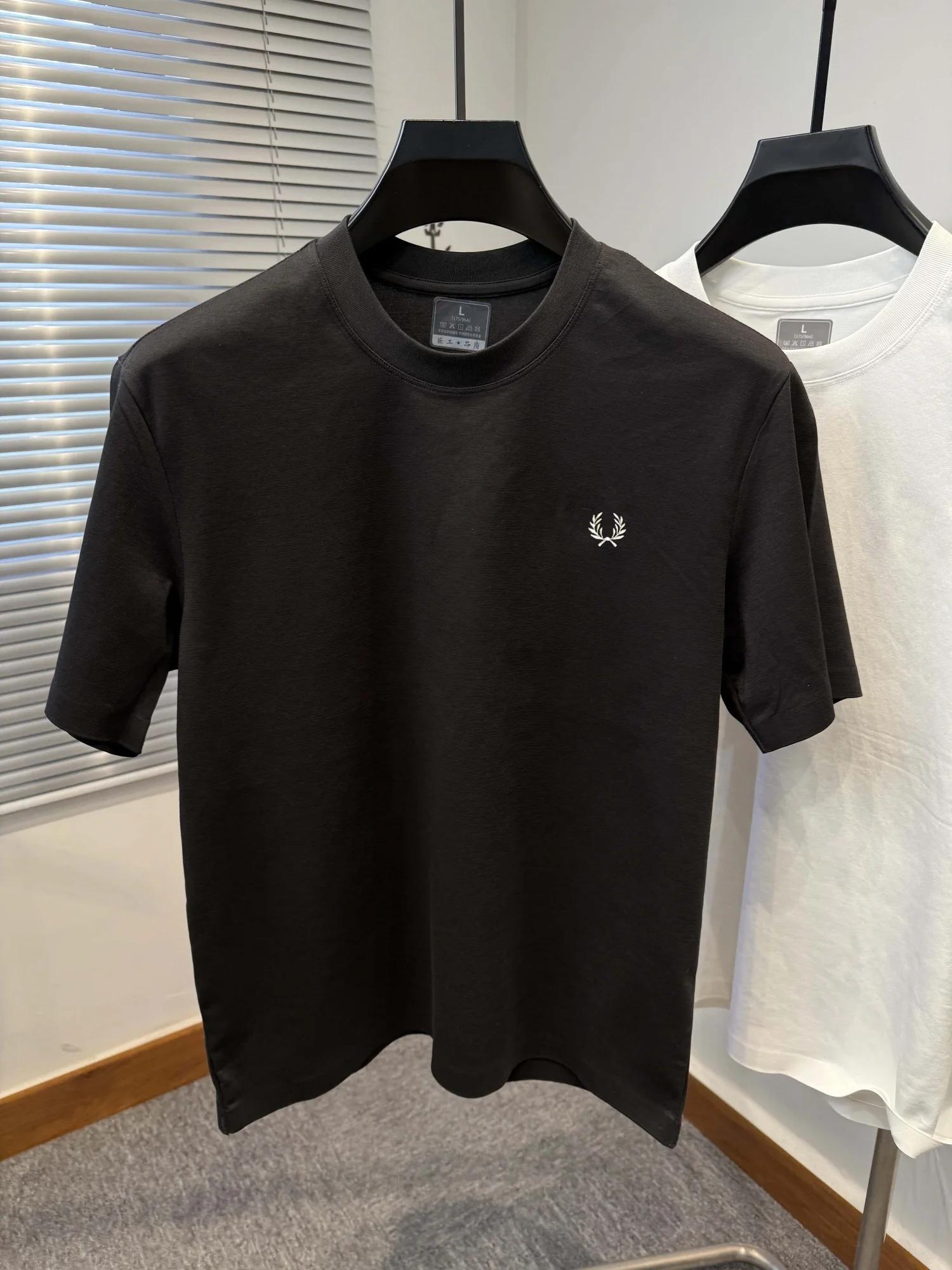 T-shirt à col rond brodé pour hommes, tendance et exquis, à la mode, classique, confortable et respi