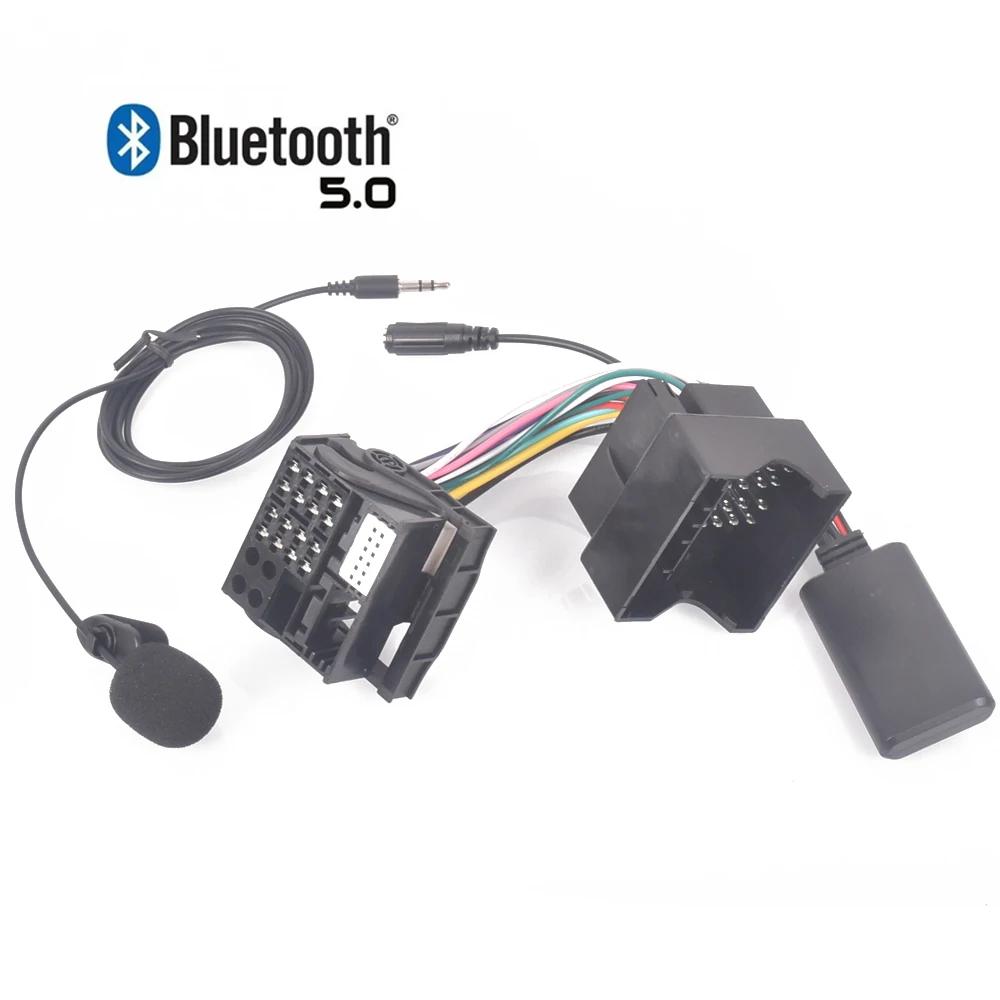 Microphone mains libres Bluetooth 5.0 pour BMW, câble audio AUX, adaptateur de grande prise, 12 broc