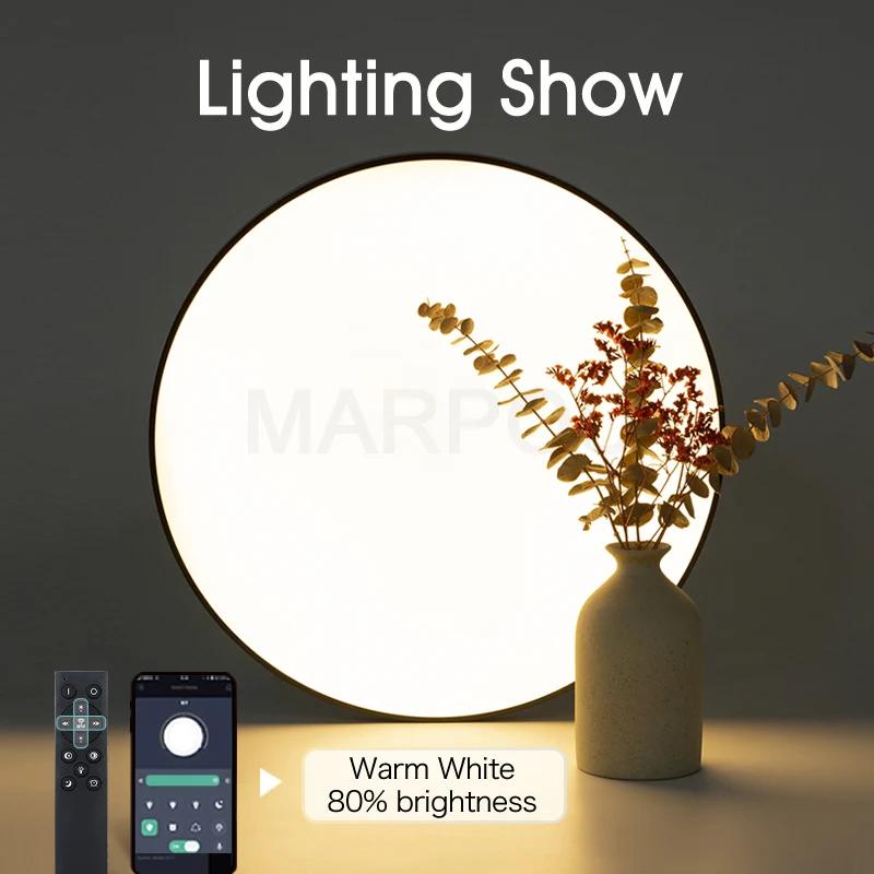 MARPOU plafonnier intelligent lampe à LED pour chambre plafonniers avec télécommande lumières LED à 