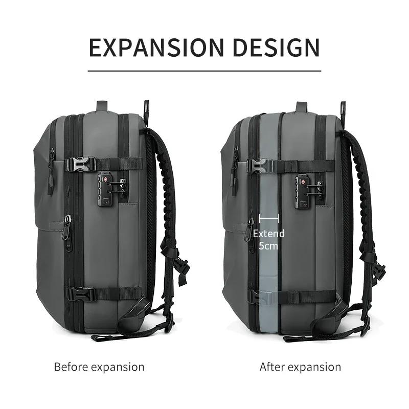 Sac à dos de voyage pour hommes, compression sous vide, sac à dos pour ordinateur portable de 17 pou
