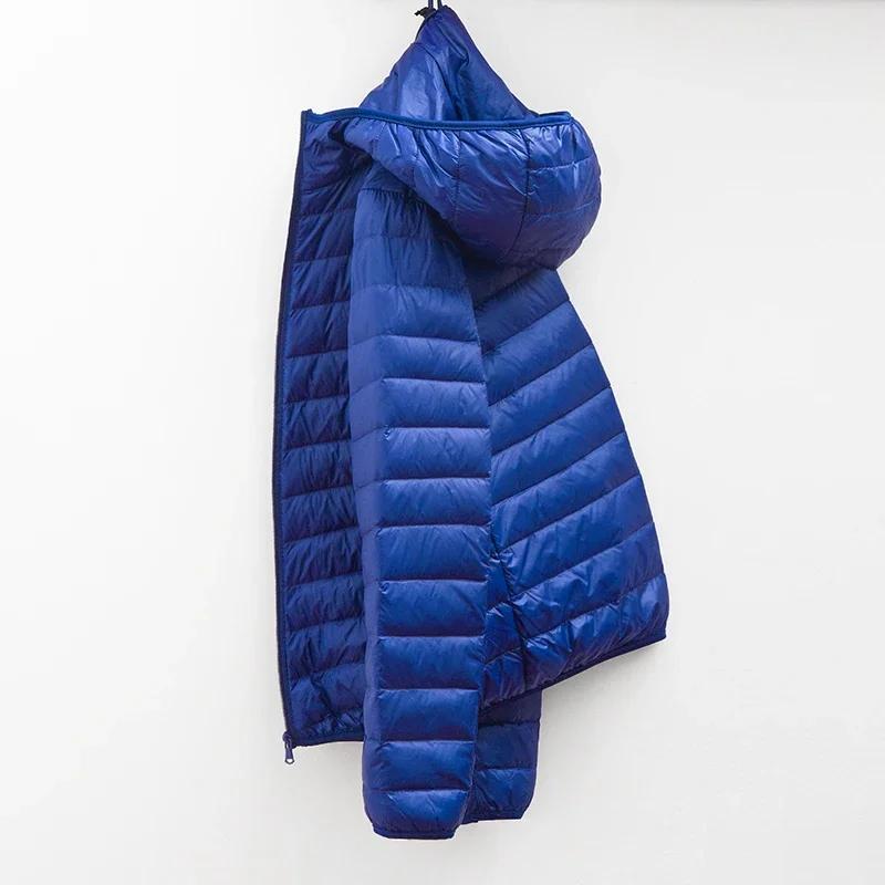 Manteau d'hiver à capuche pour hommes, doudoune en duvet de canard blanc, grande taille, ultraléger,
