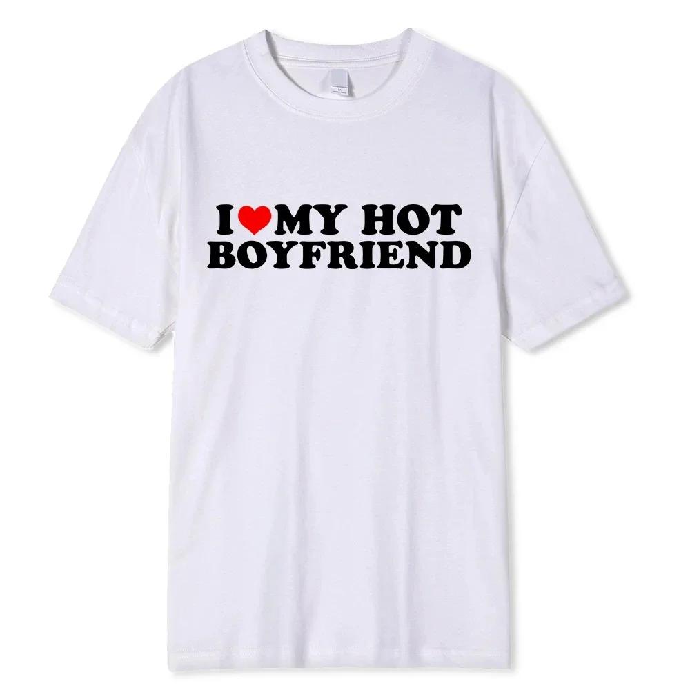 J'aime ma petite amie chaude petit ami t-shirt en coton de haute qualité Manga bande dessinée été ho