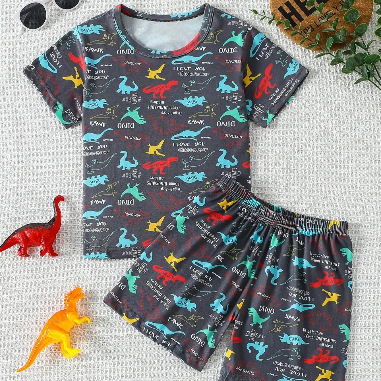 Short décontracté à manches courtes pour enfants, mignon, service à domicile, imprimé ours Joker, co