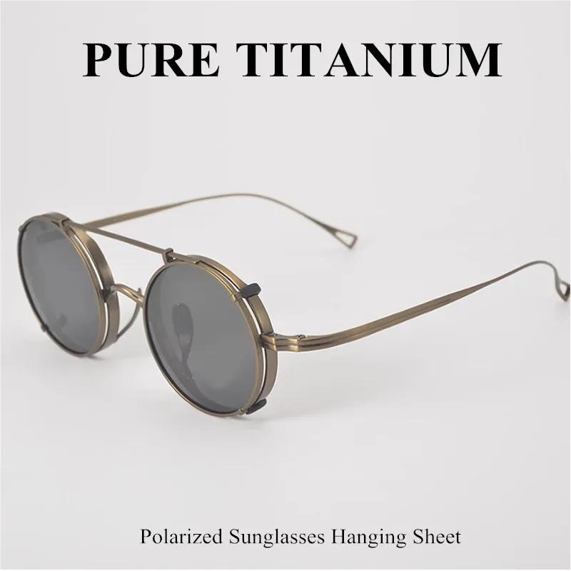 Lunettes de soleil polarisées en titane de haute qualité, à Clip, pour la conduite, monture pour hom