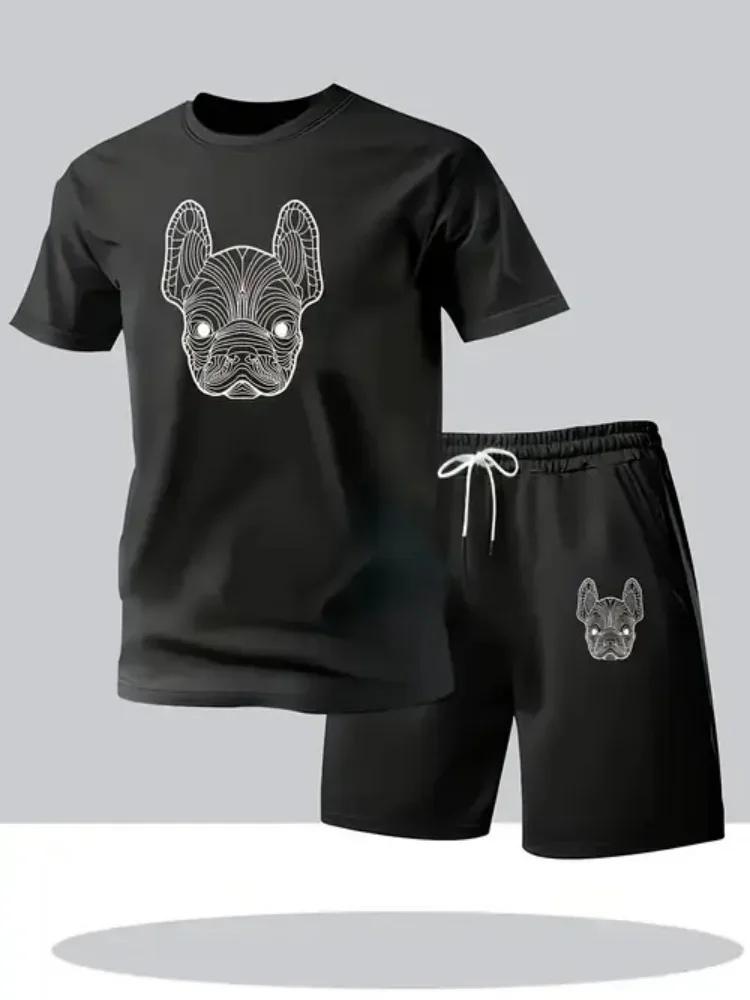 Ensemble T-shirt et short décontracté à séchage rapide pour homme, été, mode urbaine, course à pied,