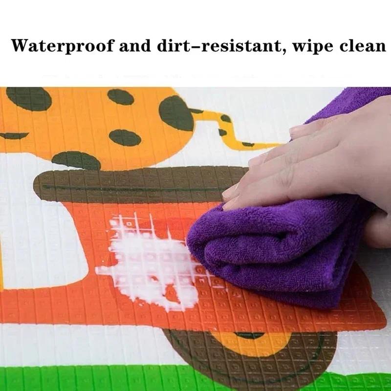 Tapis de jeu rampant pour activités de bébé, motif Double face, Non toxique, EPE, pour salle de spor