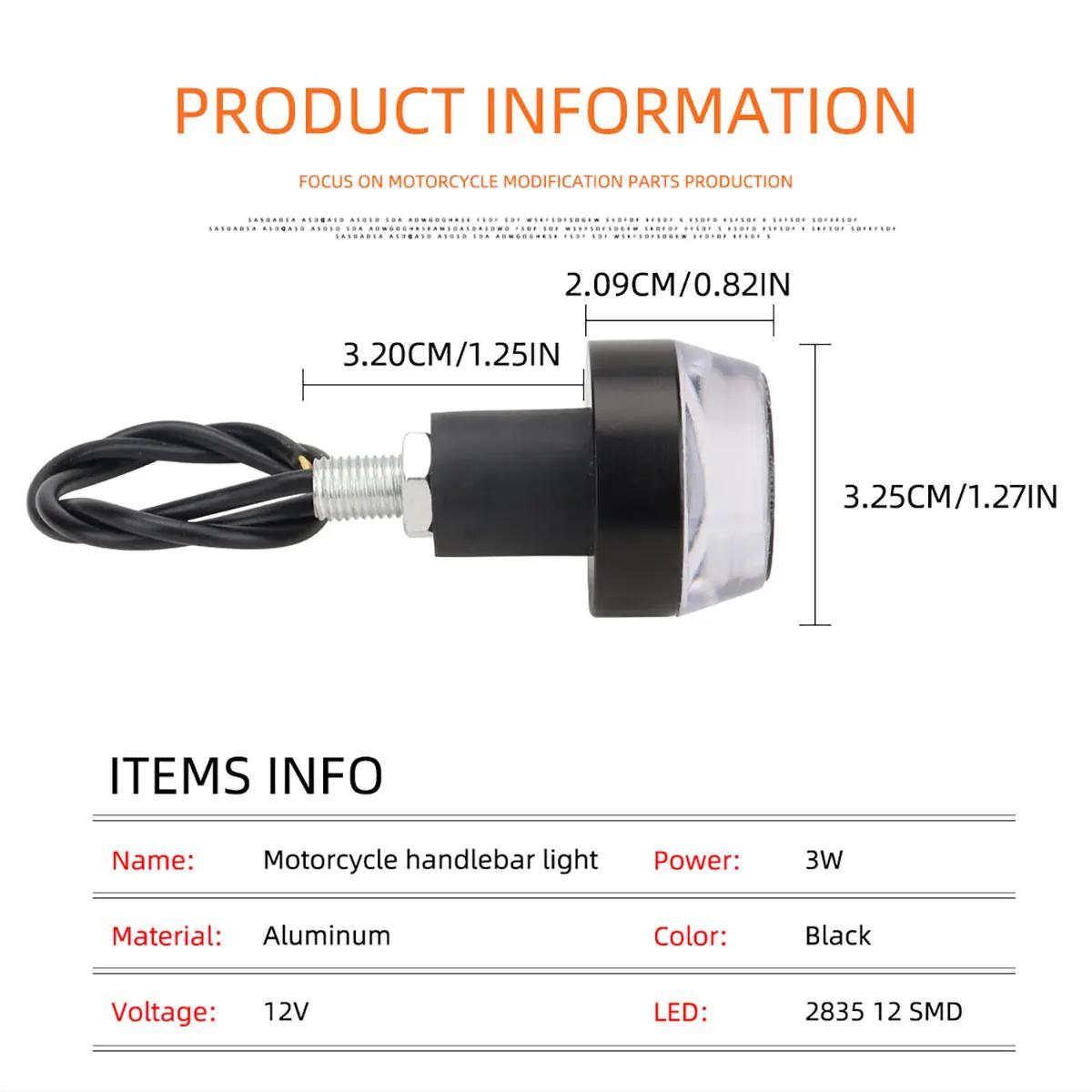Indicateur d'extrémité de barre lumineuse à LED pour moto, clignotant de voiture, prise de poignée u