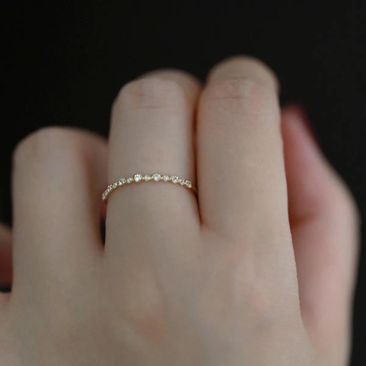 Bague géométrique en argent Sterling 925 plaqué or 14K pour femmes, Zircon scintillant, accessoire d