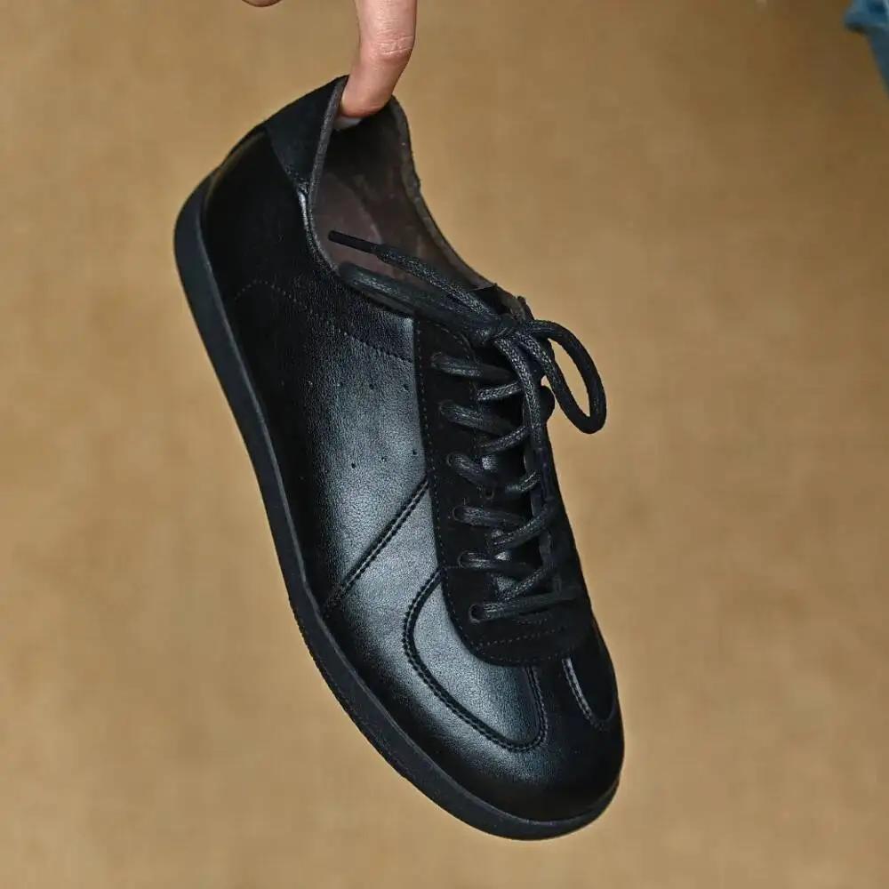 Chaussures d'entraînement allemandes en cuir véritable, ballerines pour femmes, daim rétro, baskets 