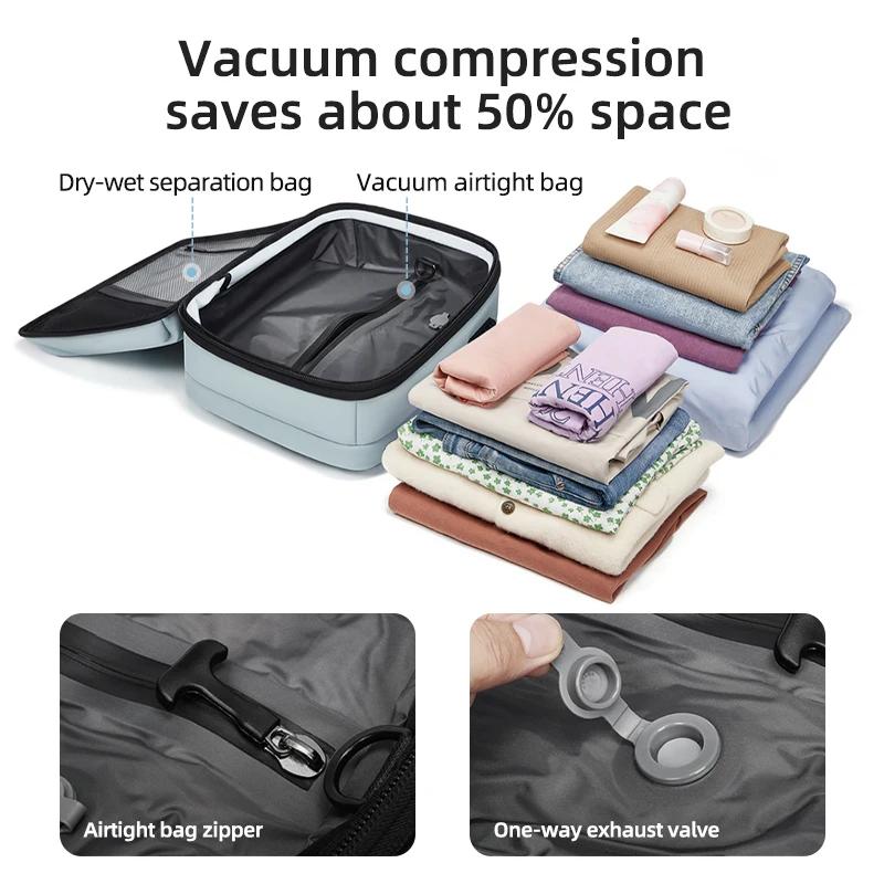 Sac à dos de voyage décontracté 16 pouces compression sous vide sac à dos pour ordinateur portable U
