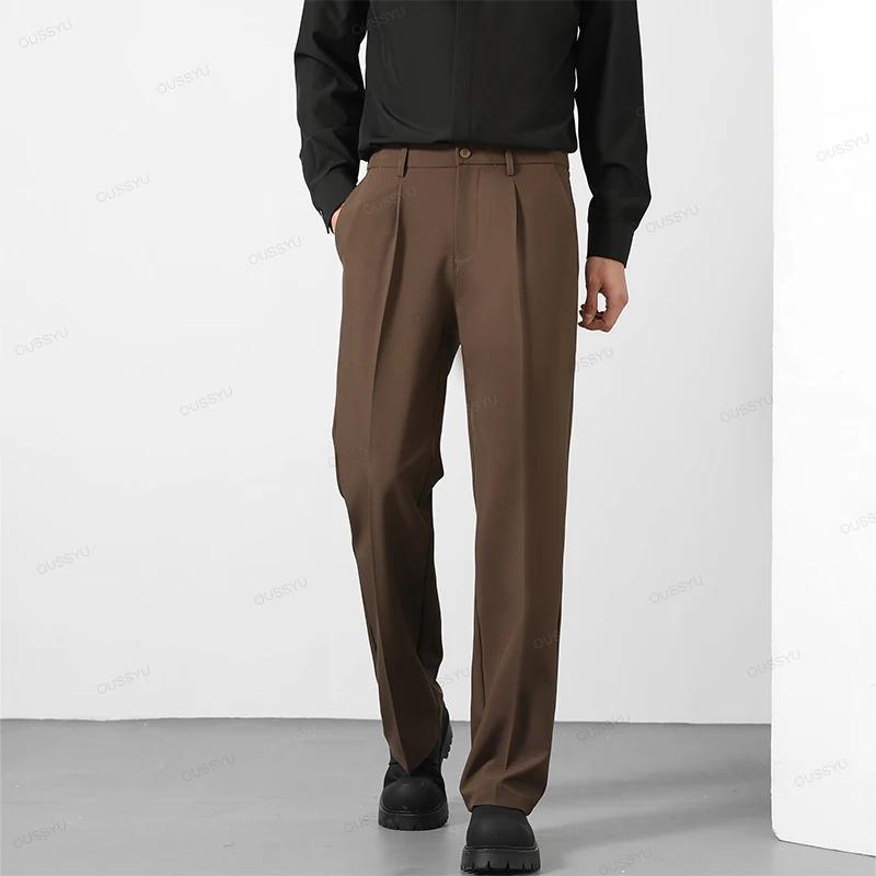 OUSSYU marque automne pantalons décontractés hommes d'affaires taille élastique Style coréen noir ma