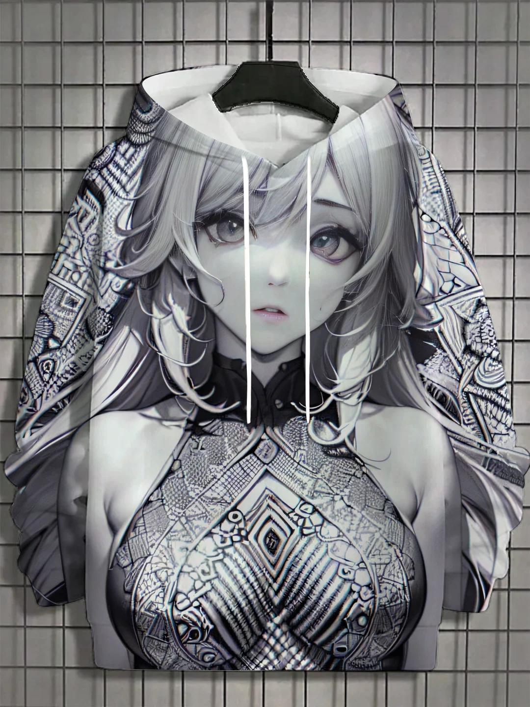 Sweat à capuche de sport pour hommes, unisexe, impression 3D HD, Anime Girl, pulls à la mode Harajuk