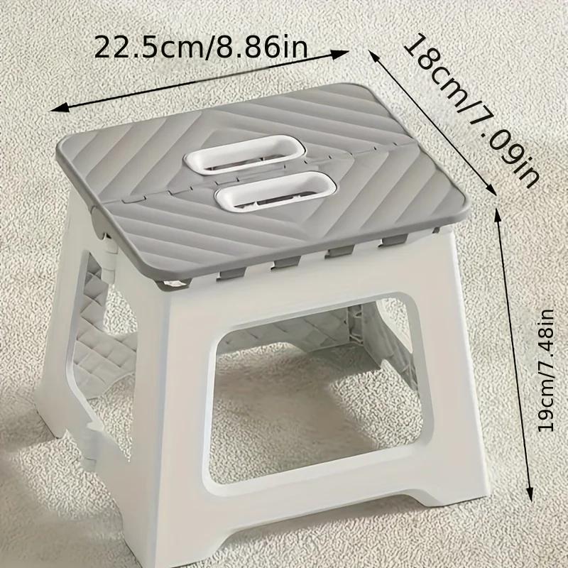 Tabouret pliant portable en plastique gris, 1 pièce, compact, polyvalent pour le camping, la pêche, 