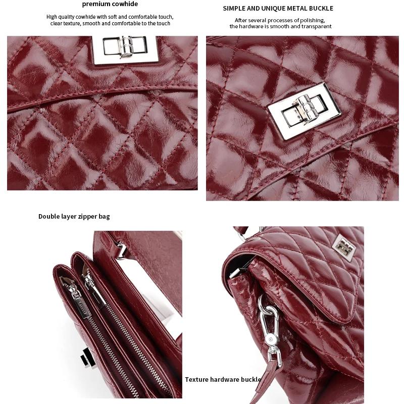 Sacs à bandoulière en cuir de vache véritable pour femmes, sacoche de téléphone portable, sac sous l