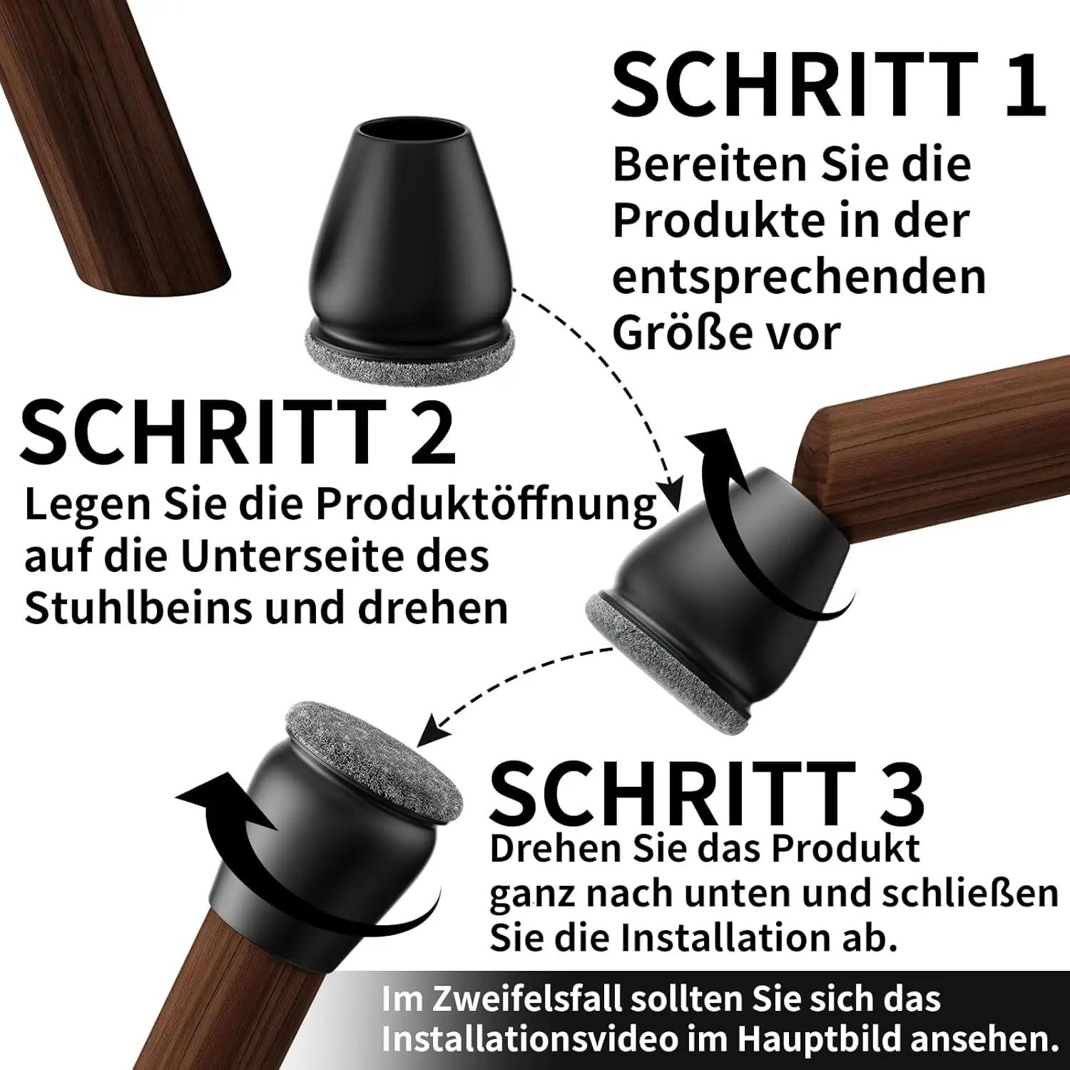 Protecteurs de pieds de chaise, 8 pièces, couvre-pieds diagonale gris avec coussinets en feutre épai