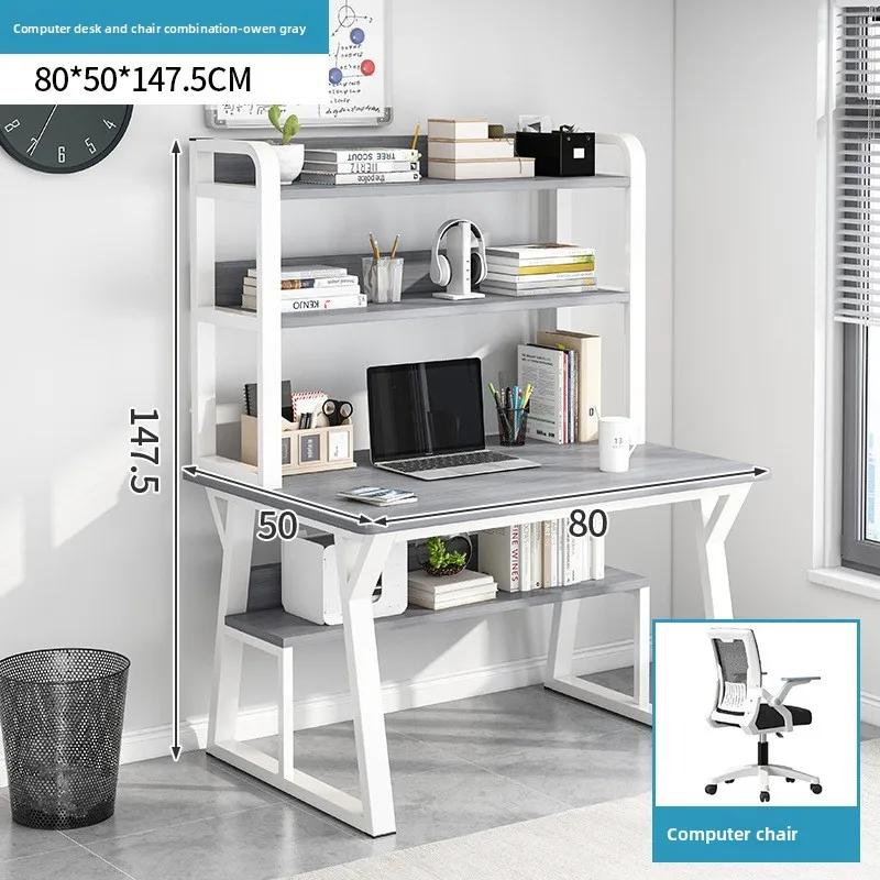 Bureau d'ordinateur durable avec étagère intégrée, bureau d'écriture pour la maison, petit bureau si
