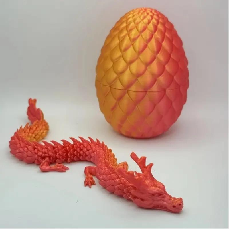 Oeuf Surprise de Dragon chinois 3D, Mini décor articulaire mobile, cadeau de bureau mignon à collect