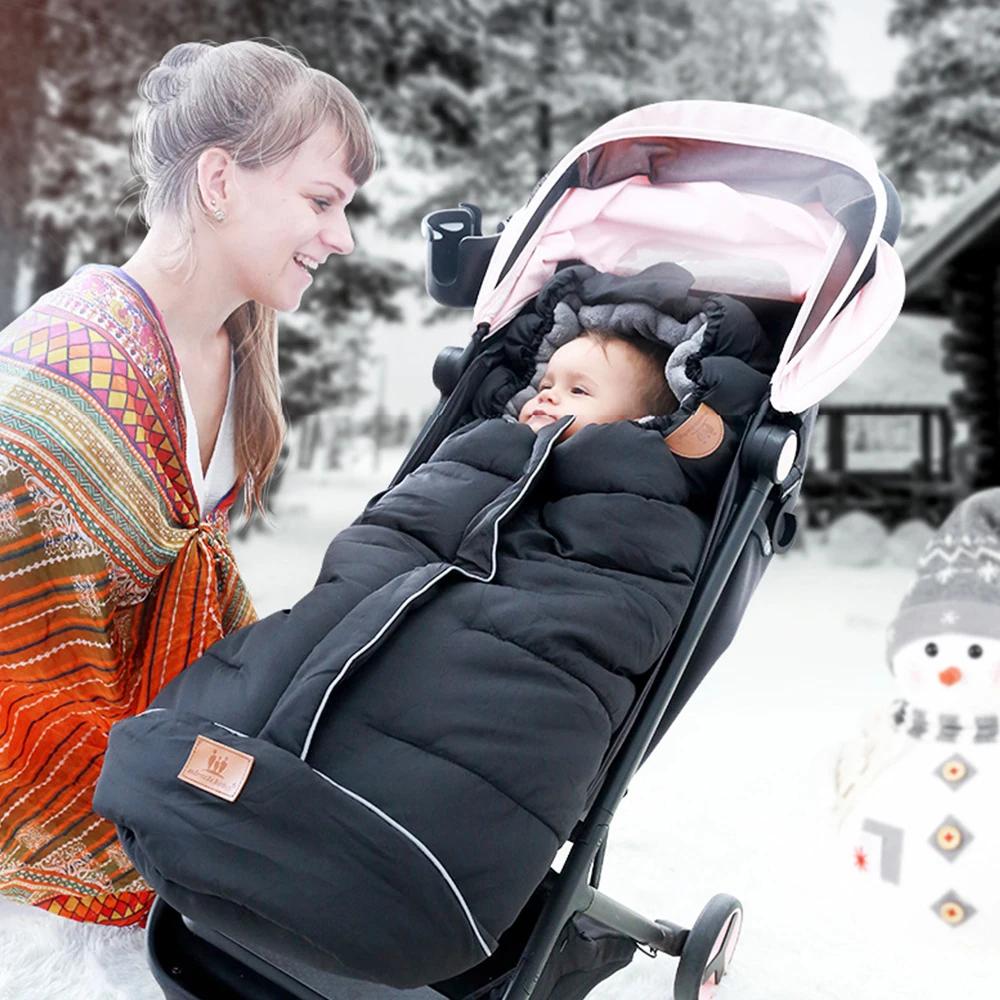 Enveloppe de nouveau-né pour poussette d'hiver, sacs de couchage pour bébé, repose-pieds pour enfant