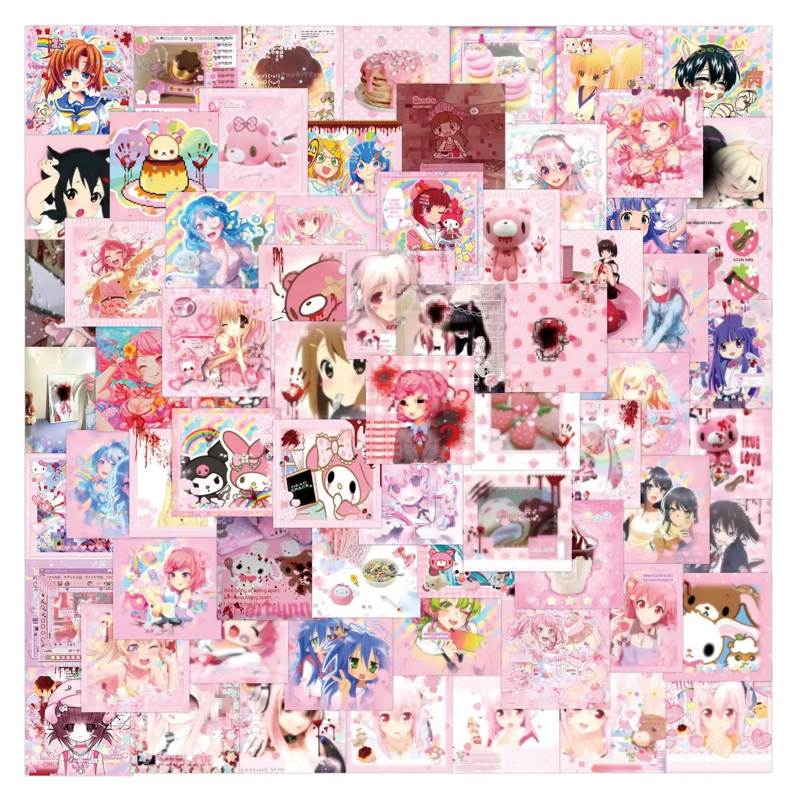 80 pièces dessin animé mignon Cutecore compte à main décoration bricolage papeterie Mobile autocolla