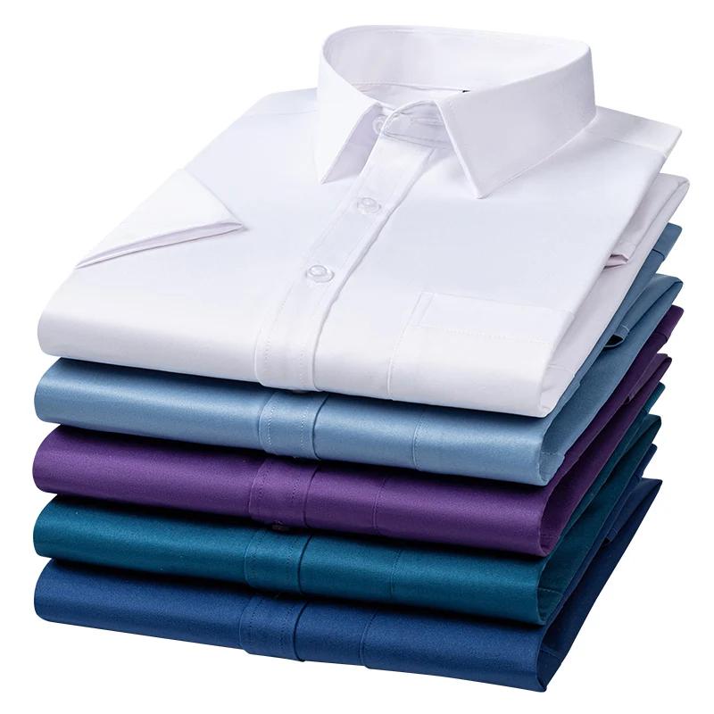 Chemises anti-déformables pour hommes Chemises provoqué à manches courtes pour hommes Slim Fit Camis