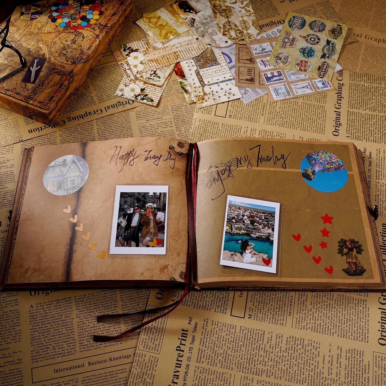 Notre Livre d'Aventure de 146 Pages, Album de Style Rétro, Journal de Voyage, Bricolage, Photo, Fait