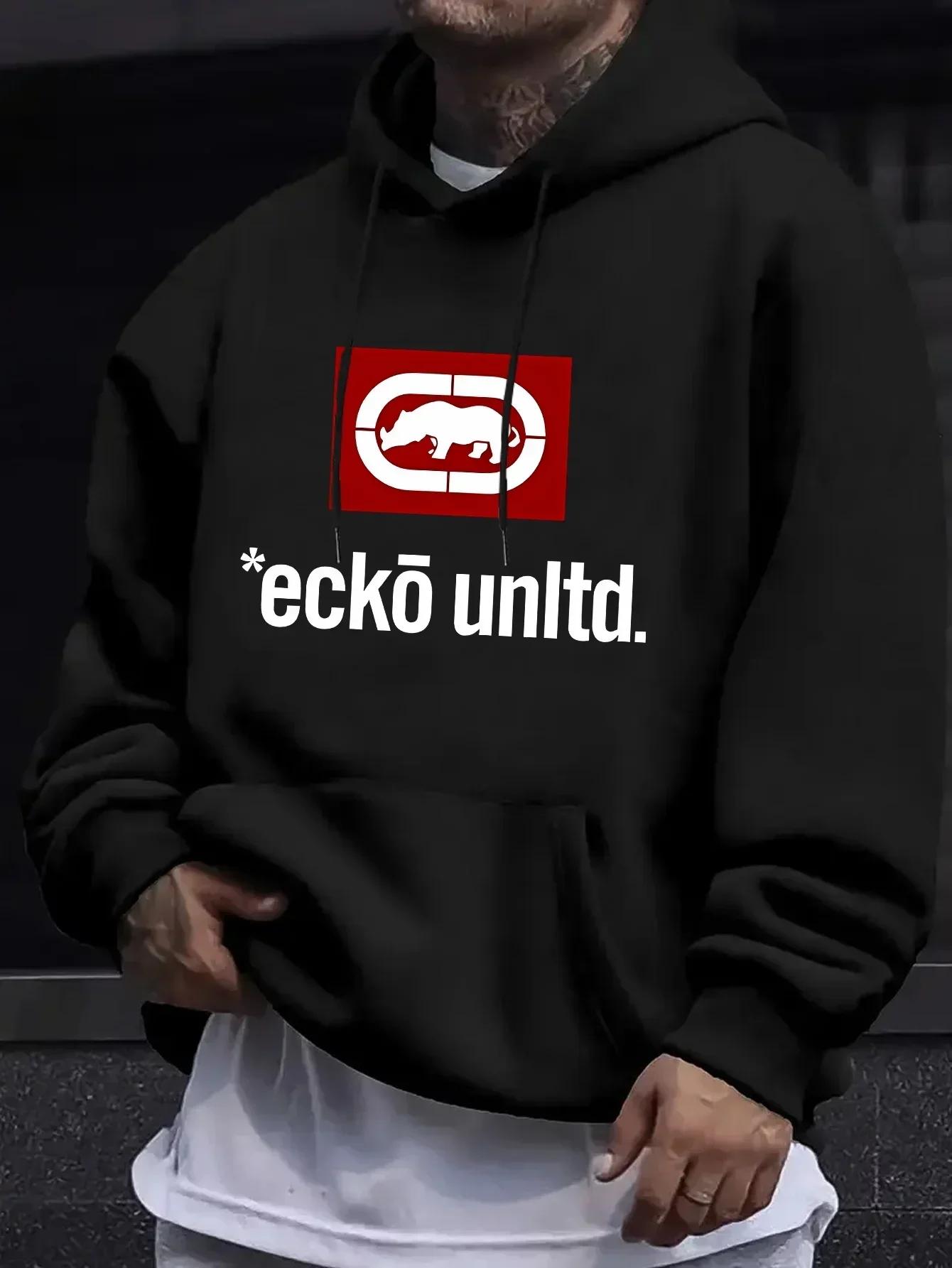 Sweat à capuche pour homme avec motif « Ecko Unlimited » - Pull décontracté à manches longues, coupe