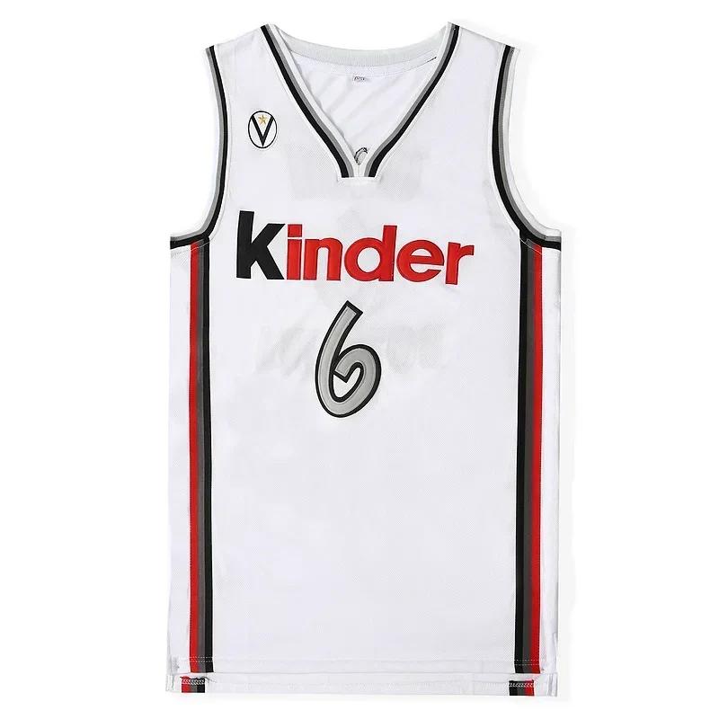 Italie 6 Manu GinobExisting Bologna Kinder Bologna Vitus National homme maillot de basket-ball taill