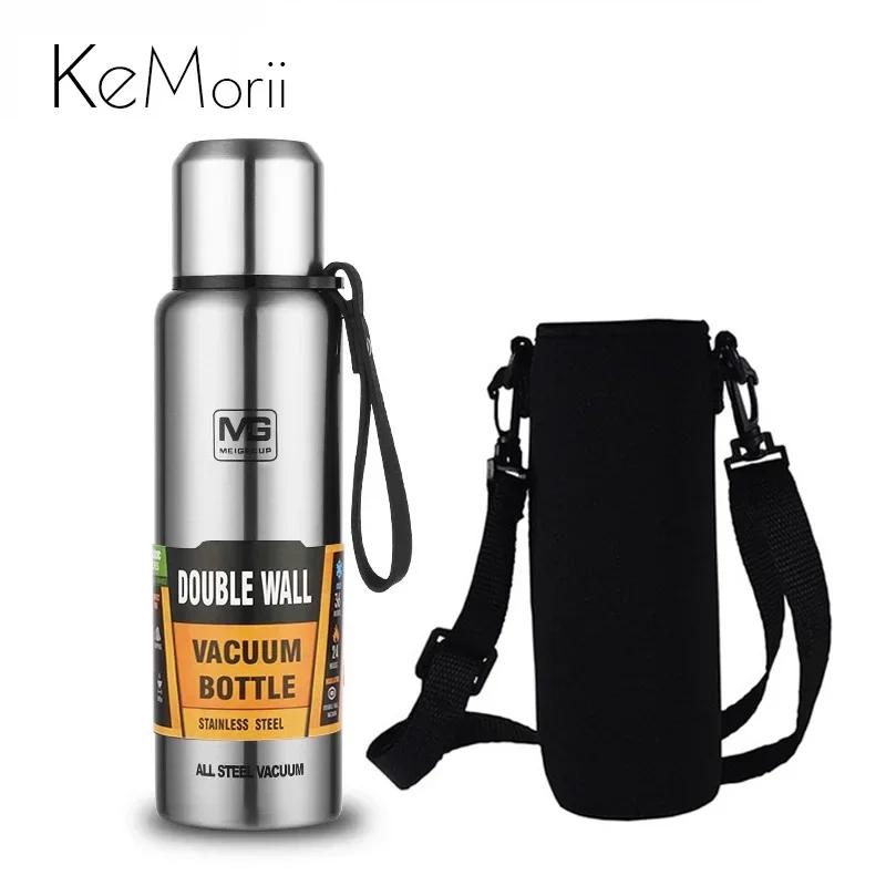 Bouteille Thermos en acier inoxydable 304, flacon sous vide de grande capacité, gobelet isolé avec c
