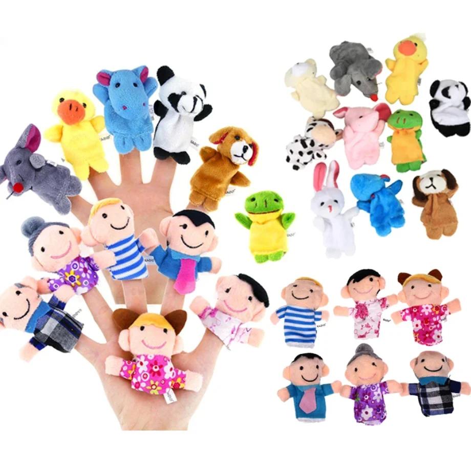 Marionnettes à doigt en peluche, ensemble de jouets à doigt, marionnettes, poupées d'animaux de la f