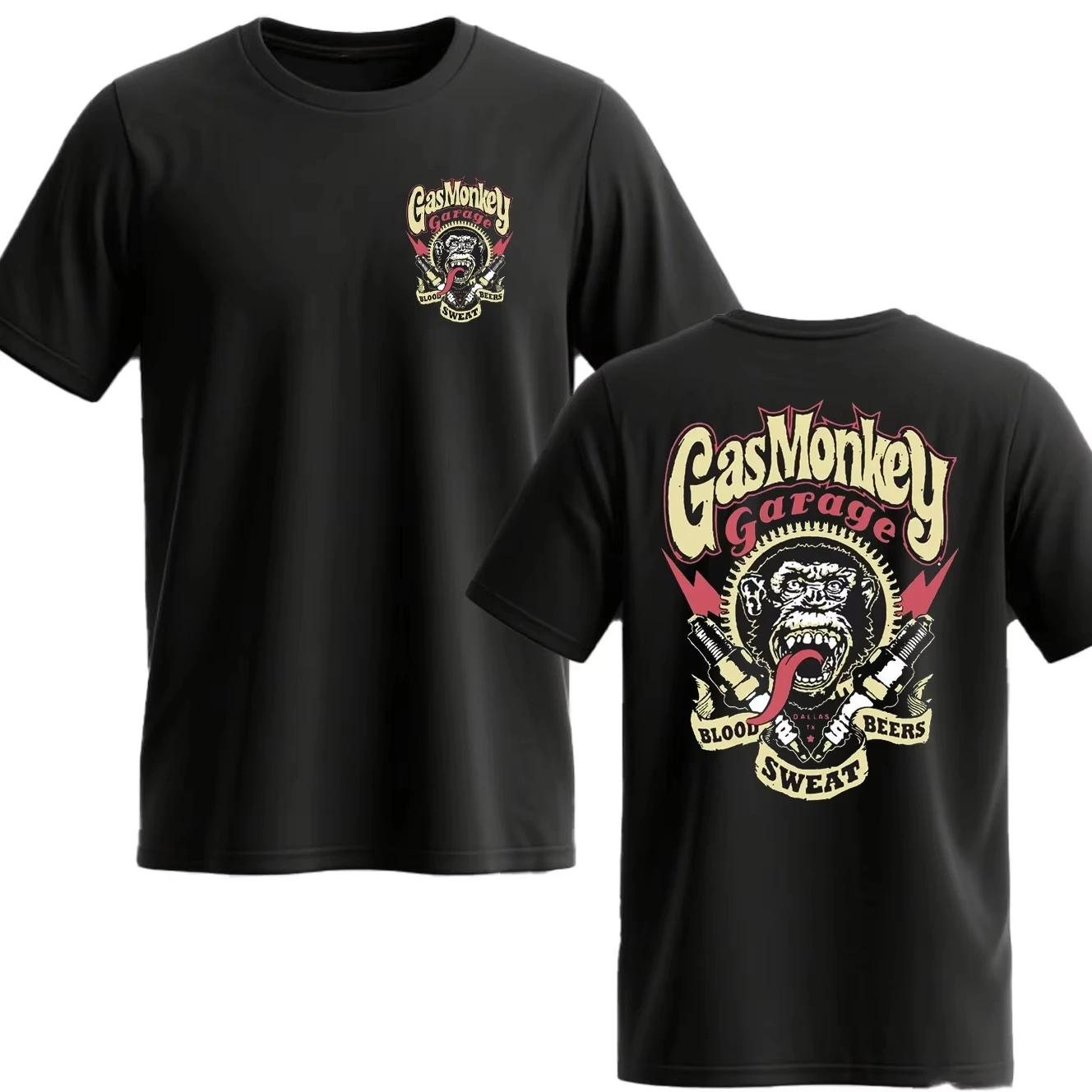 Nouveau T-shirt en coton à manches courtes pour homme Gas Monkeys Garage, décontracté d'été, essenti