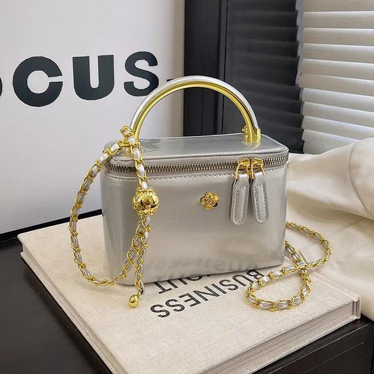 ​ ​ Pochette de luxe pour femmes, boîte à bandoulière structurée de qualité supérieure, Texture de G