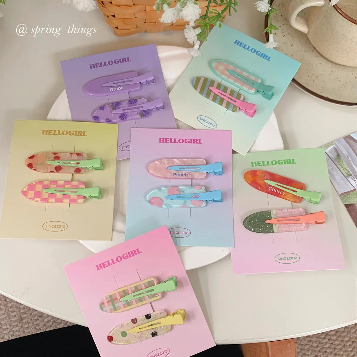 Pince à cheveux en forme de fruits, couleur bonbon, épingle à cheveux d'été sans plis, Barrette en a