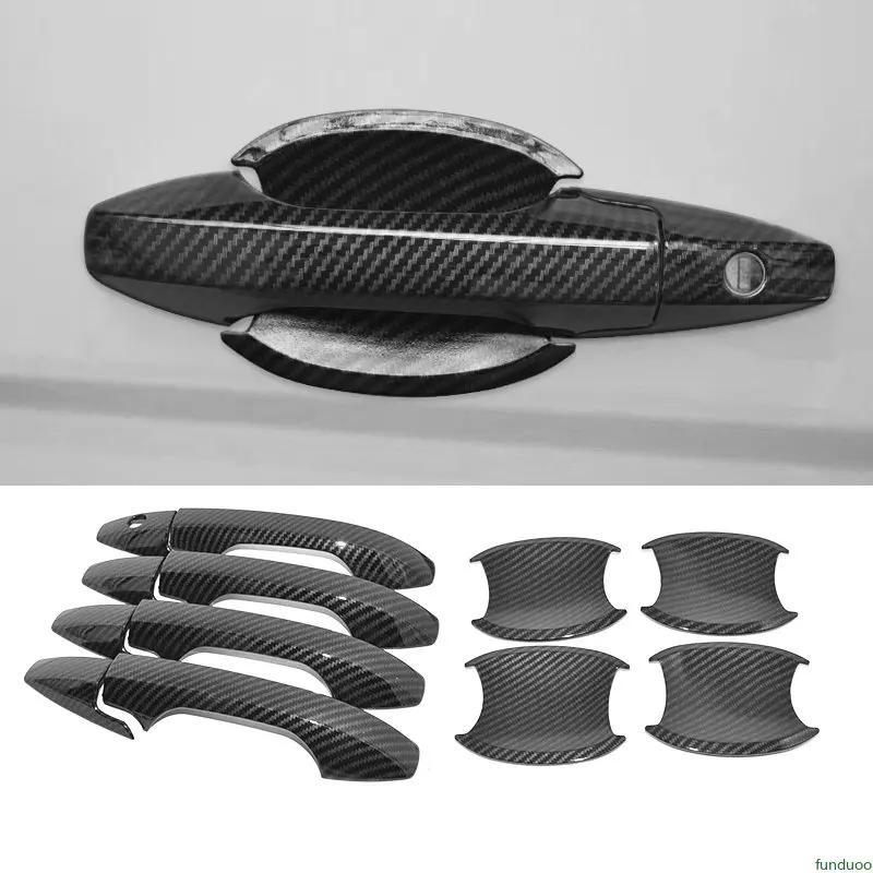 Pour Honda CRV CR-V 2007-2011 noir brillant en Fiber de carbone Chrome poignée de porte de voiture c