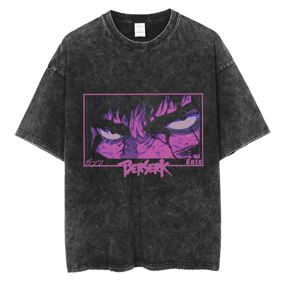 Hip Hop hommes Streetwear T-Shirt rétro Vintage lavé Anime graphique T-Shirt hommes Harajuku coton d