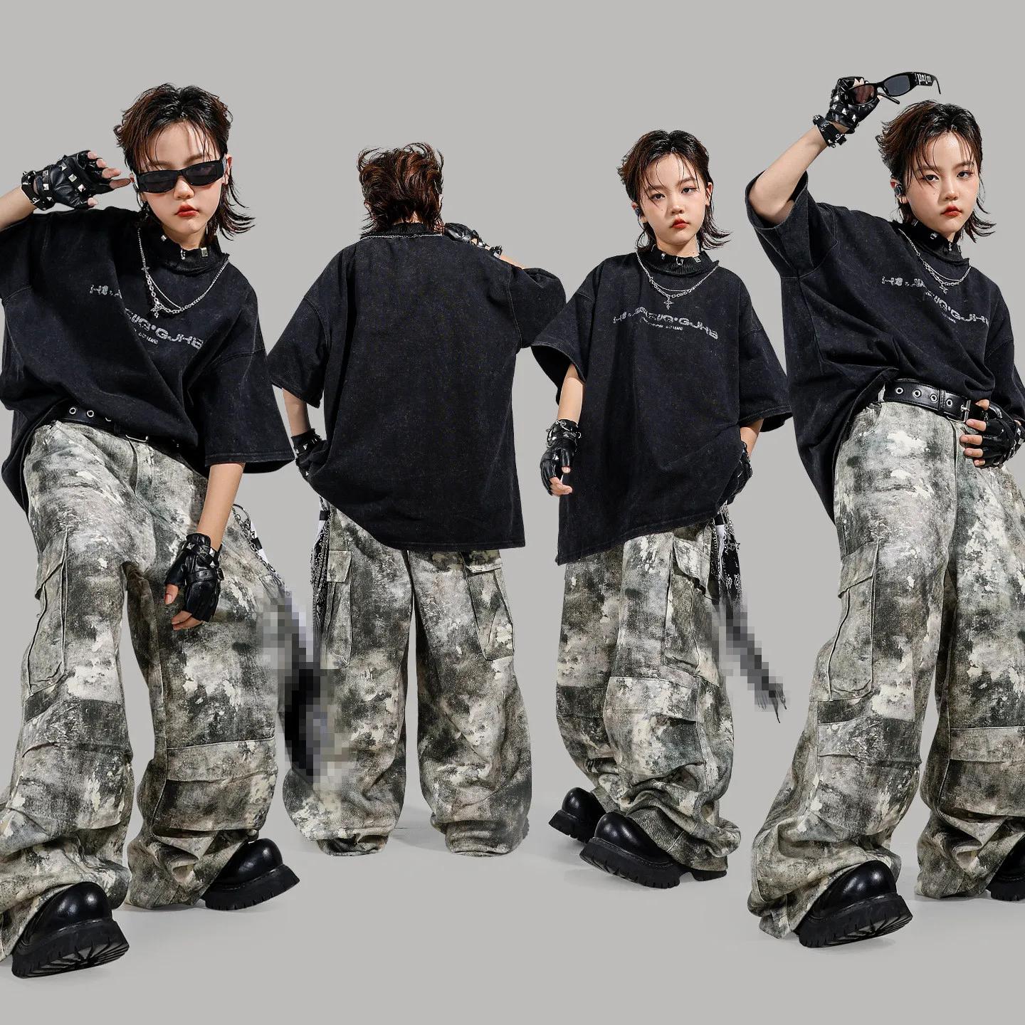 Ensemble de tenue de danse pour enfants, style hip-hop, streetwear, jazz, unisexe, pour spectacle, v