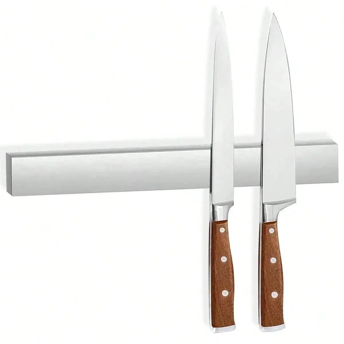 Leeseph Porte-couteau magnétique pour mur, porte-couteaux à bande magnétique polyvalente en acier in
