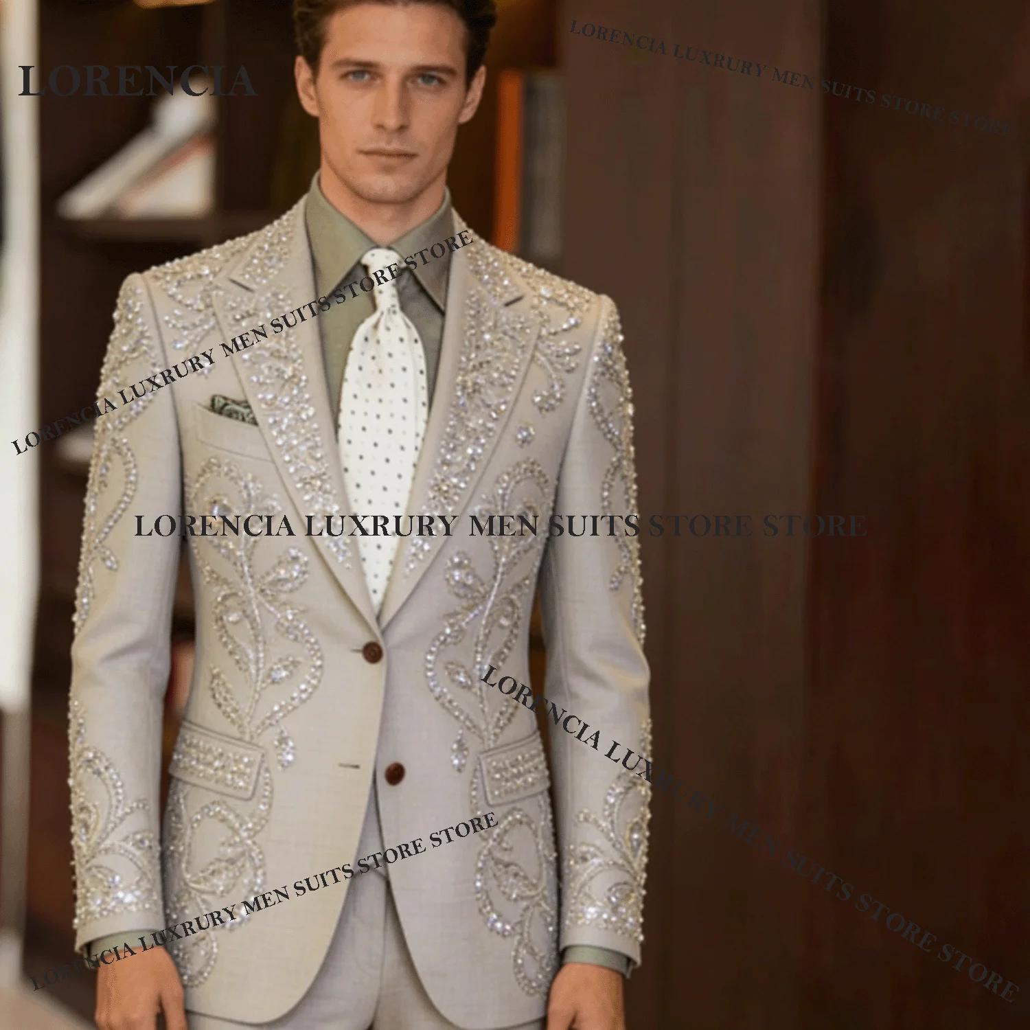 Costume pour homme avec paillettes brillantes, exquis 	   Costume de mariage slim à paillettes pour 