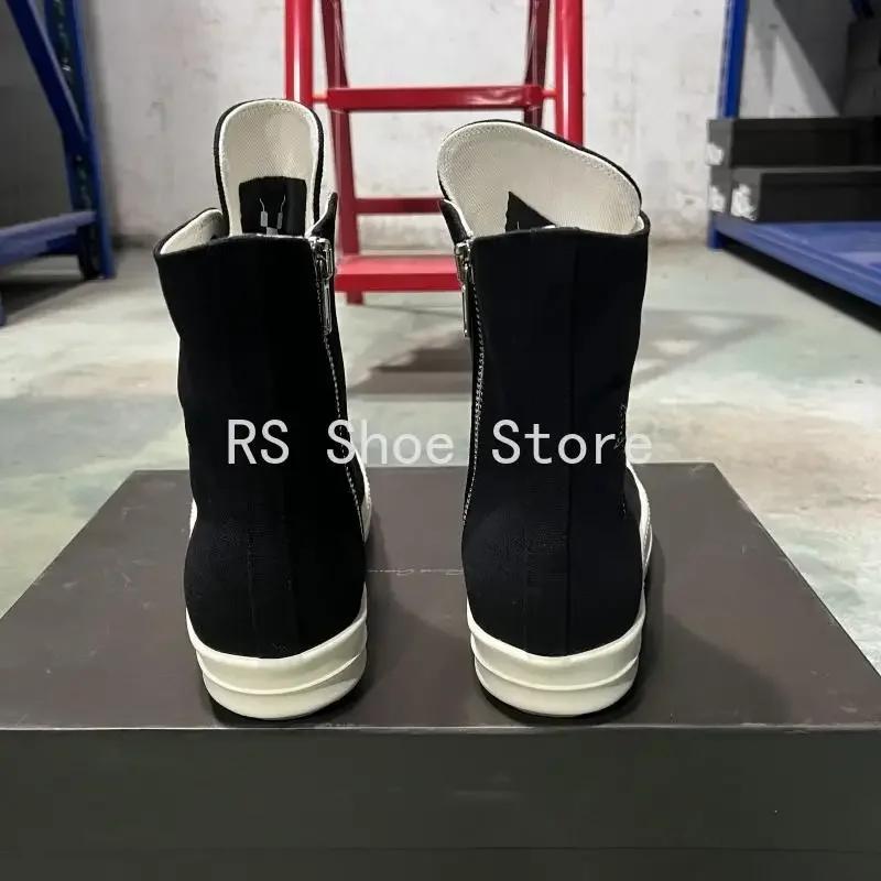 Ro Design classique botte en toile noire chaussure haute hommes chaussures décontractées de luxe fer