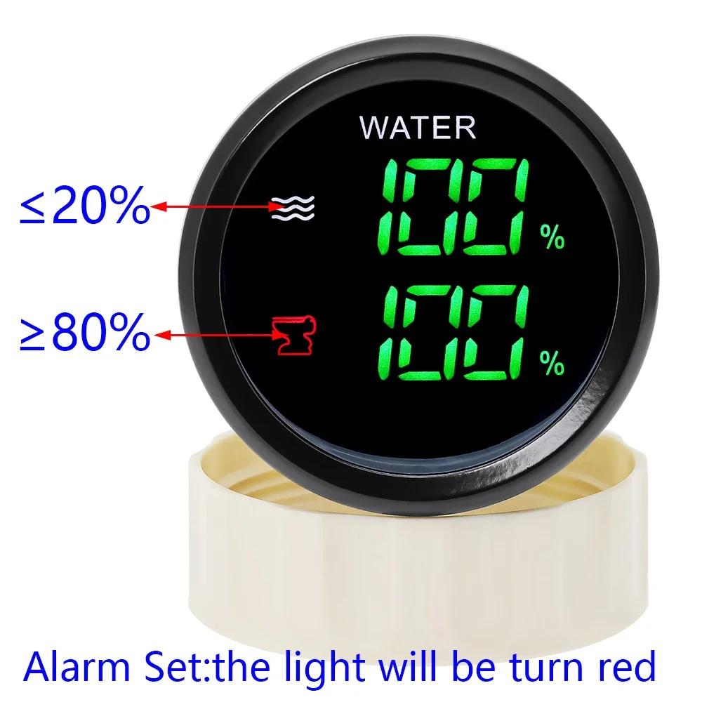 Double jauge numérique avec alarme, niveau d'eau de 52MM + compteur de niveau d'égout pour capteur d