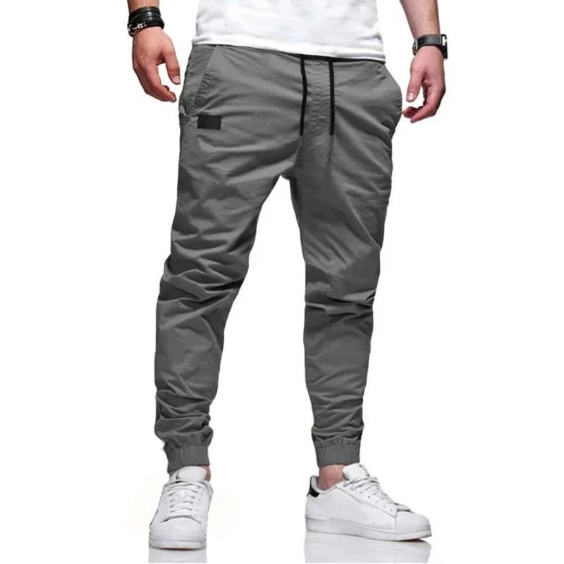 Nouveau printemps automne mince hommes pantalons sport Joggers pantalon hommes couleur unie pantalon