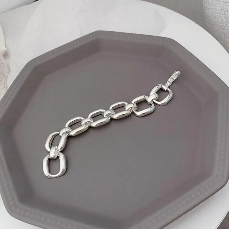 Bracelets en argent Sterling 925 pour femmes, tendance Hip Hop, Vintage, chaîne épaisse, Design géom