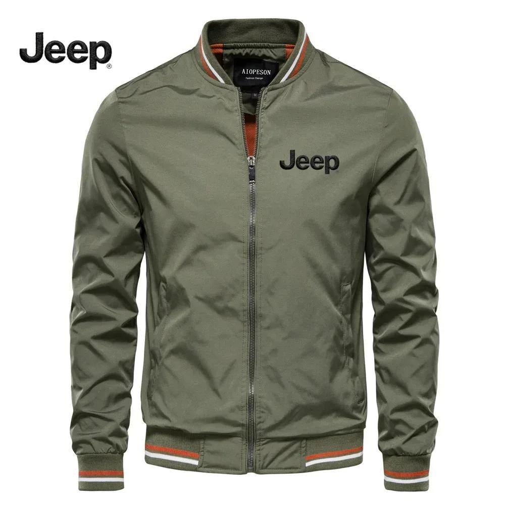 Veste Jeep à col montant pour le printemps et l'automne, veste de baseball décontractée de haute qua