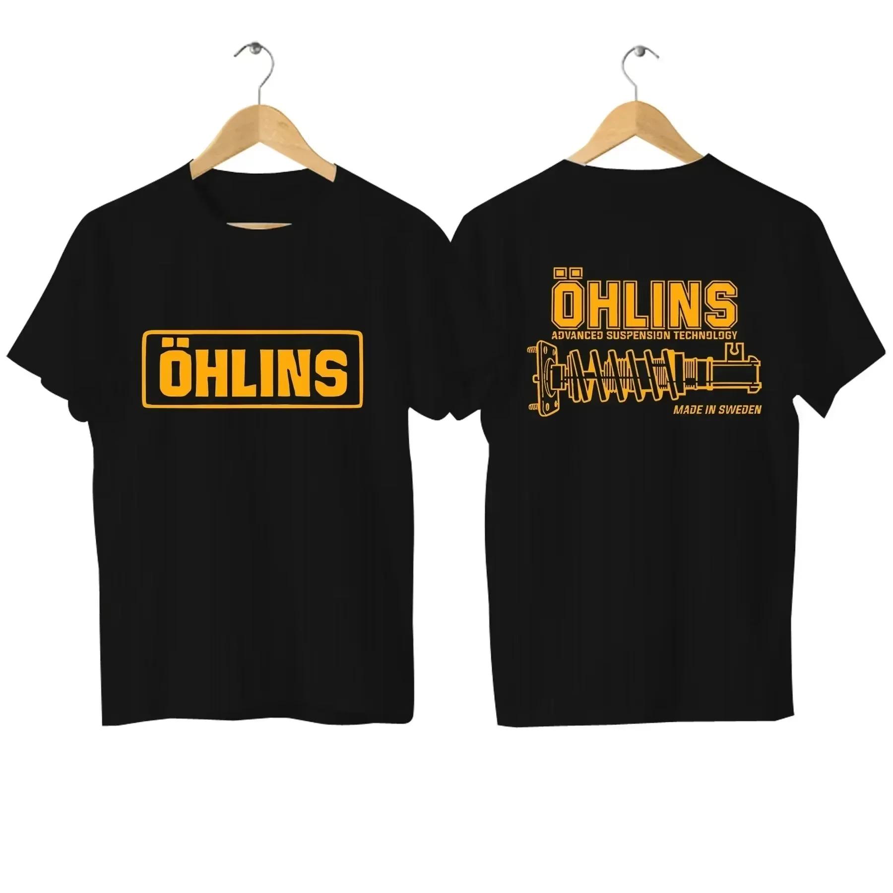 T-shirt à manches courtes pour hommes, Ohlins Shock Suspension, voiture, moto, sport, course, été, d