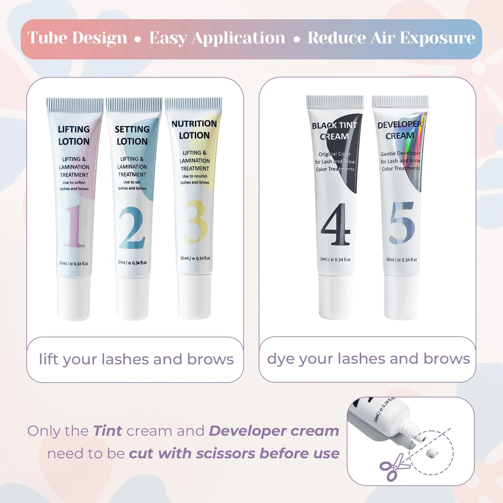 Kit de teinture et de permanente pour cils et sourcils PERMANIA, noir naturel, traitement de lifting