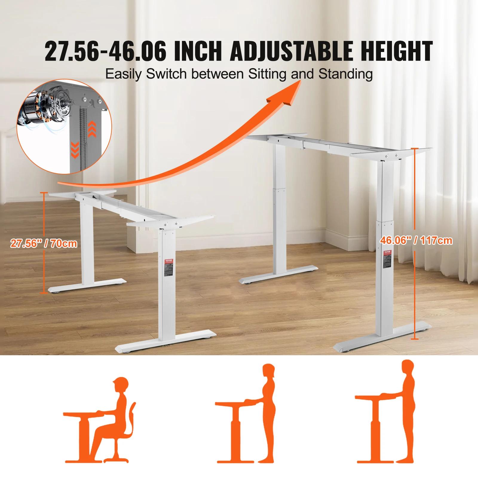 SucceBuy cadre de bureau debout électrique debout pieds de bureau d'ordinateur ergonomique bricolage