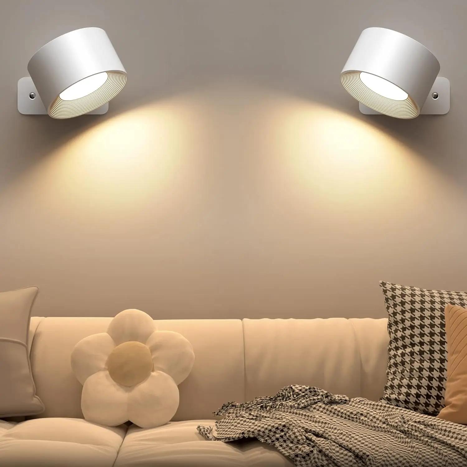 Murale Interieur, Lampe Murale Touch LED avec Port de Charge USB Contrôle Tactile, 3 Niveaux de Lumi