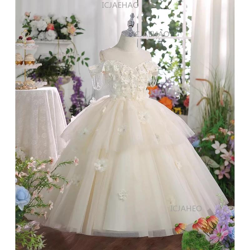 Robe de princesse pour filles, idéale pour anniversaire, demoiselle d'honneur, mariage, spectacle de