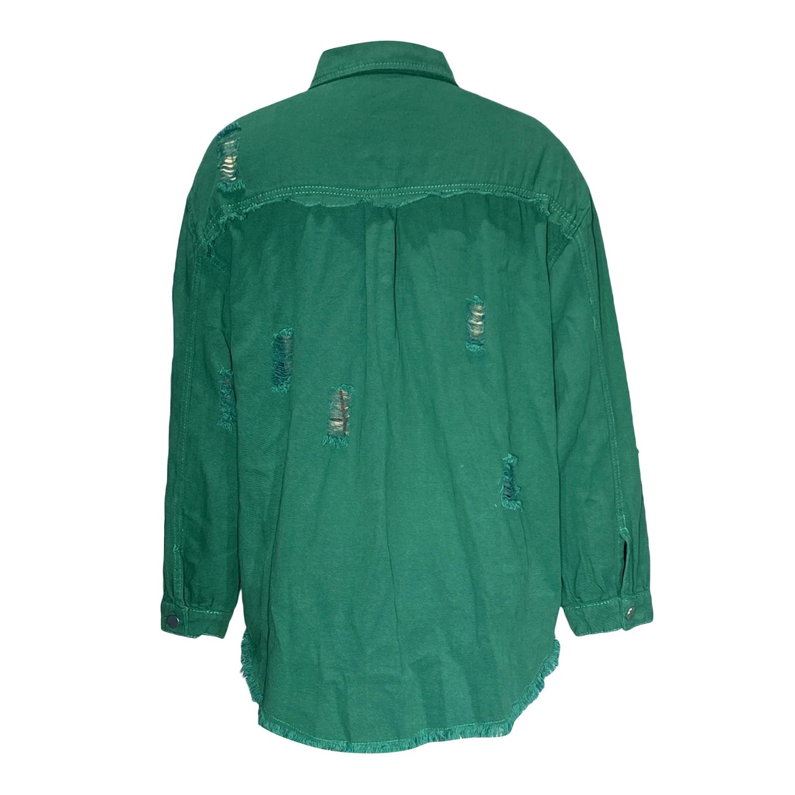 Veste en Jean déchiré et détresse pour femme, manteau en Jean pour petit ami, manches longues, bouto